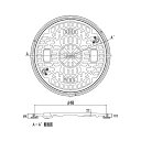 JOTO 樹脂マンホール 耐圧2t 黒:JT2-450 B-1 丸枠付 ロック付∴∴