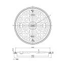 JOTO 樹脂マンホール 耐圧2t 黒 : JT2-600B-1 丸枠付 ロック付∴∴
