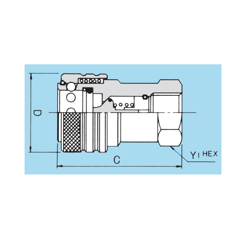 ブリジストン《31EA24C》油圧 カップラー メス ロック付 : 31EA 24 C XXS (1゛1/2) ∴建設機械 油圧工具 油圧配管