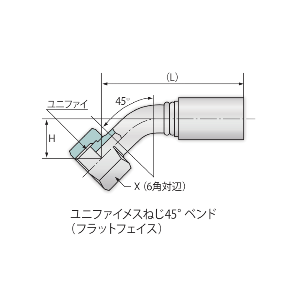 ブリジストン《UB10Q2R4N26》油圧 UB/UZ 金具 Q2R4 ユニファイメス捻 45゜曲 : UB 10 Q2R4 N26 ( ) ∴建設機械 油圧工具 油圧配管