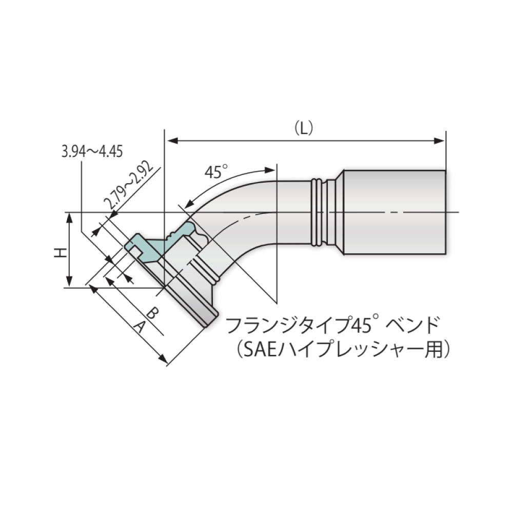 ブリジストン《UB12HR4》油圧 UB/UZ 金具 HR4 フランジ 45゜曲 : UB 12 HR4 ( 3/4)∴建設機械 油圧工具 油圧配管