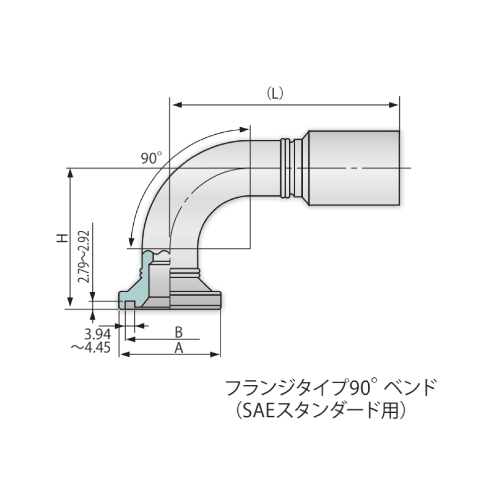 ブリジストン《UB12SR9》油圧 UB/UZ 金具 SR9 フランジ 90゜曲 : UB 12 SR9 ( 3/4)∴建設機械 油圧工具 油圧配管