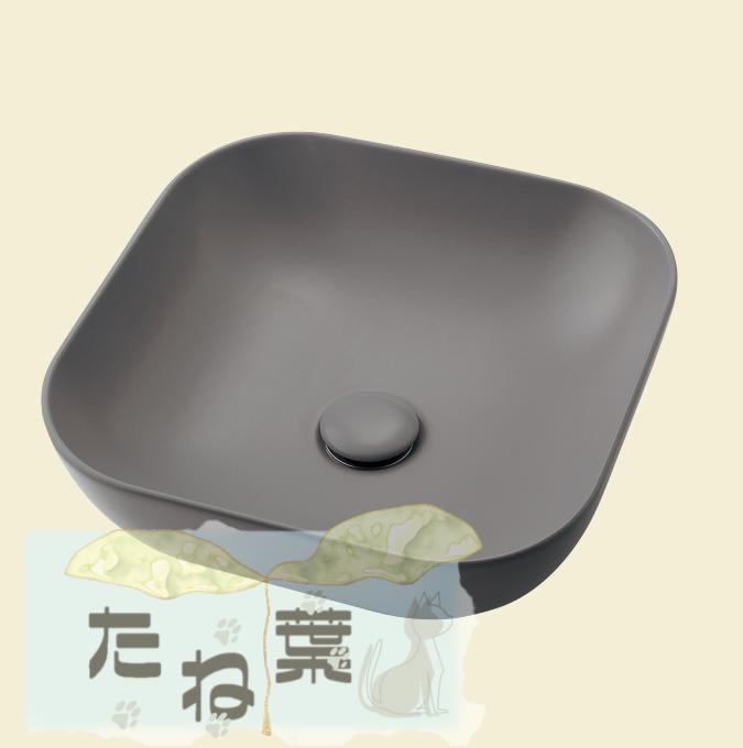 カクダイ《#LY-493232-GY》 : 角型手洗器//マットグレー ∴ KAKUDAI 2024カタログ頁233 | 2023変定