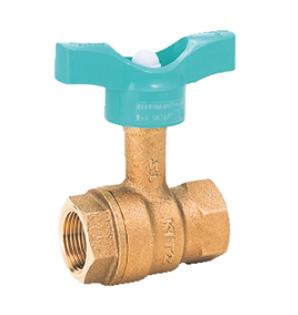 KITZ TLNFT40 ハンドル水色 :鉛レス 10K 捻込 首長 ボール Tハンドル フルボア∴キッツ 北沢 バルブ 捻込 ねじ 配管