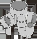 前澤化成工業 M-UT-L 兼100 x 75S-150 (40515) : 小口径マス 曲点トラップ∴前沢 ます マエザワ 升 桝 舛 ます 升 桝 舛