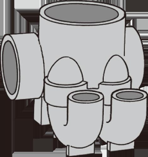 前澤化成工業 MX-UTW 右100 x 75P-150 (40647) : 小口径マス 直 トラップ2付∴前沢 ます マエザワ 升 桝 舛 ます 升 桝 舛