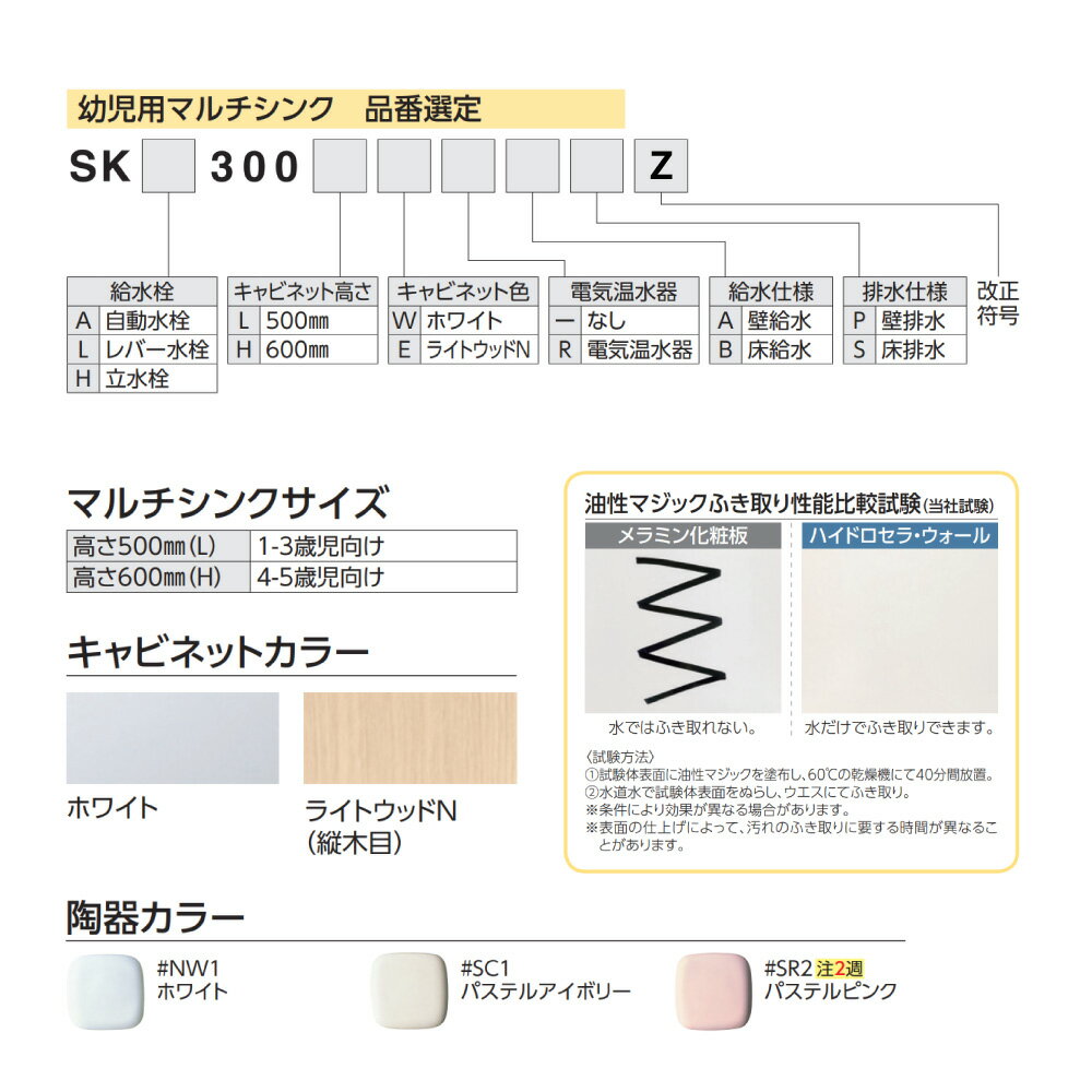 TOTO 幼児用マルチシンク:SKL300HEBSZ#NW1(SK300#NW1 + T4B15U + TK17SR + TL106AQR + TNY98LRX50 + UASB001EL6S)∴ホワイト 2