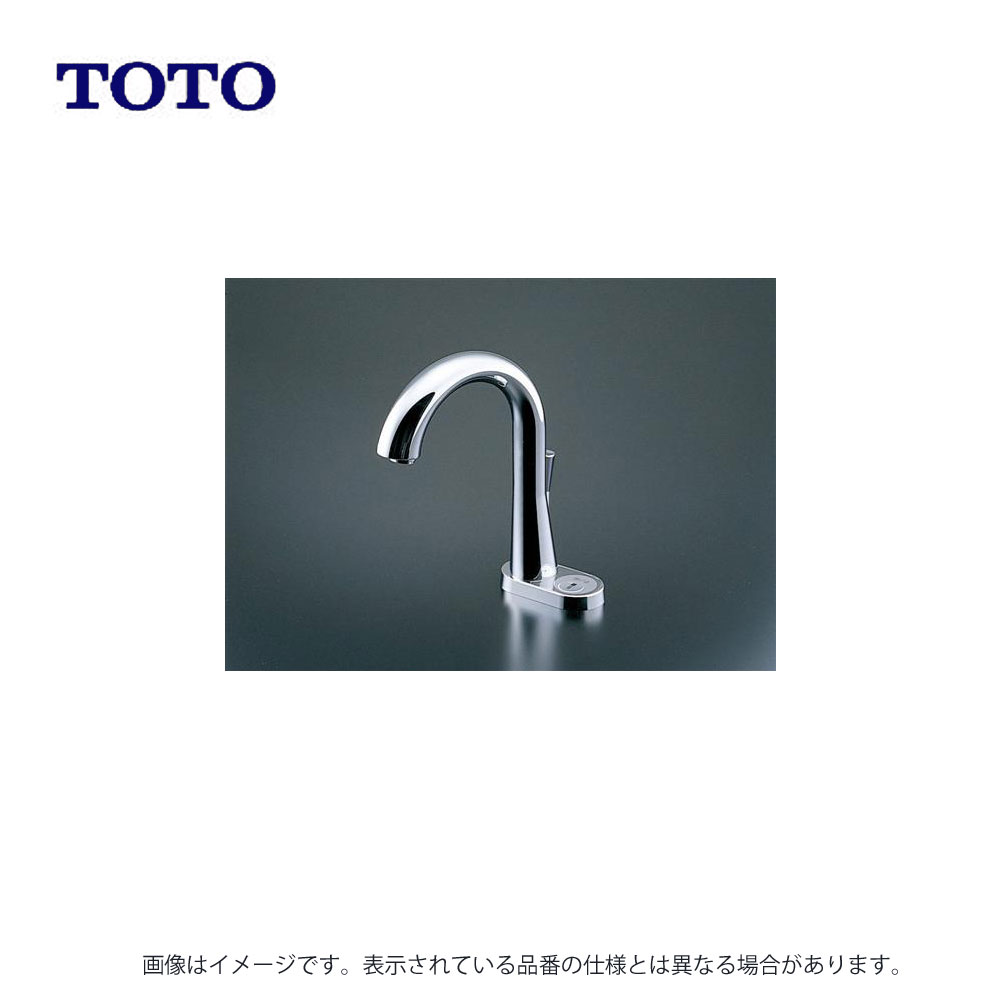 TOTO 台付自動水栓(電気開閉・出止切替)(洗面JIS:TEN 77G1 100V ポップ付 35穴 40゜ (常)∴