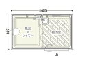 ⊥・ハマネツ FS-LU20RB 浴槽付 : 屋外シャワーユニット ルアール 間仕切カーテン ∴