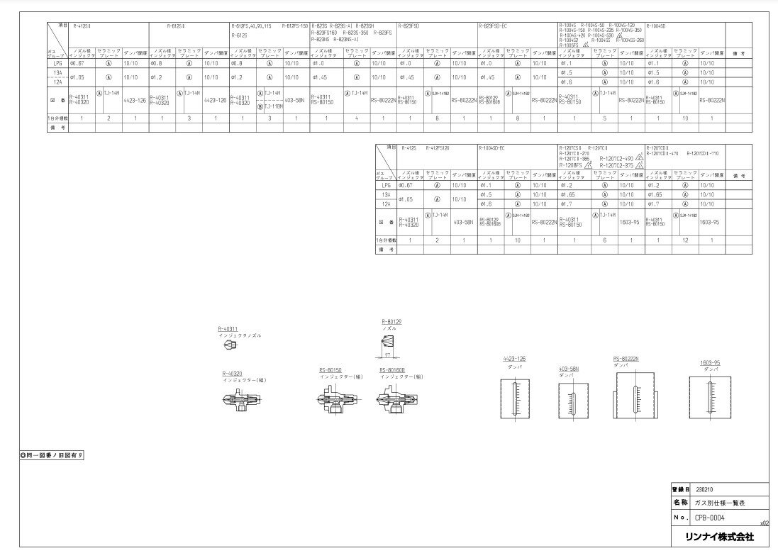 リンナイ R-1004S-150-13A (81-5479) : ガス赤外線バーナー 工業用 その他業用 ∴