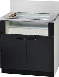 【】リンナイ UKC-7502-B : ビルトインコンロ用 専用キャビネット (ブラック扉) ∴