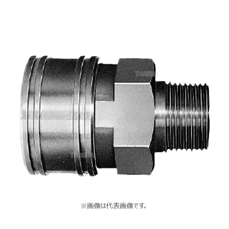 日東工器 `4TSM 受x オネジR1/2 : TSPカプラ SUS製ニトリルSG 中圧汎用 オネジx受 SM∴ステンレス ねじ ..