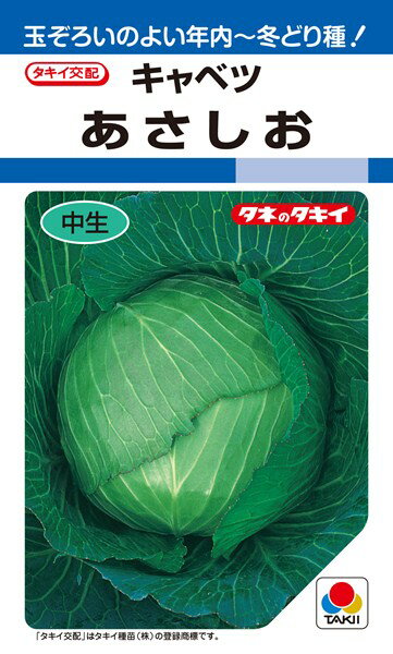 年内～冬どりキャベツ 種 『あさしお』 ACA023 タキイ種苗/1.2ml(DF)