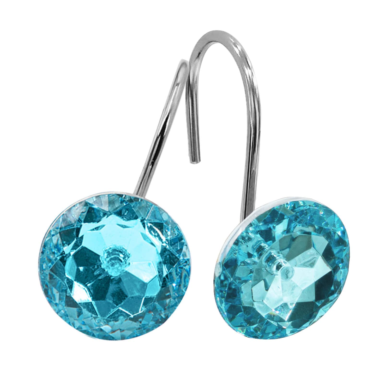 ティールシャワーカーテンフックとリング、シャワーカーテンライナー用耐久性のある金属製シャワーカー..