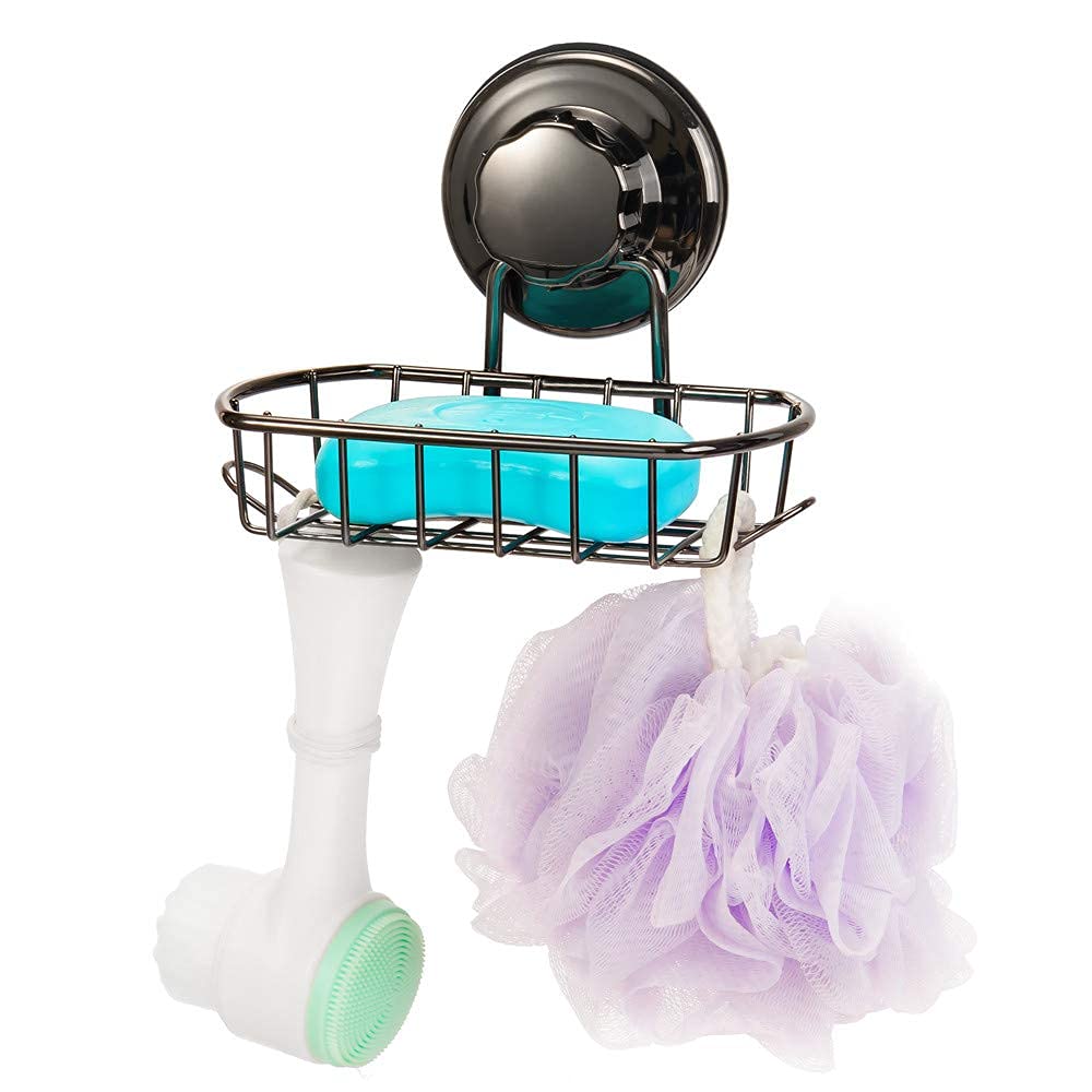 防錆ステンレス製ソープディッシュ、ソープトレイ、スポンジホルダー、吸盤ソープホルダー、ソープディ..