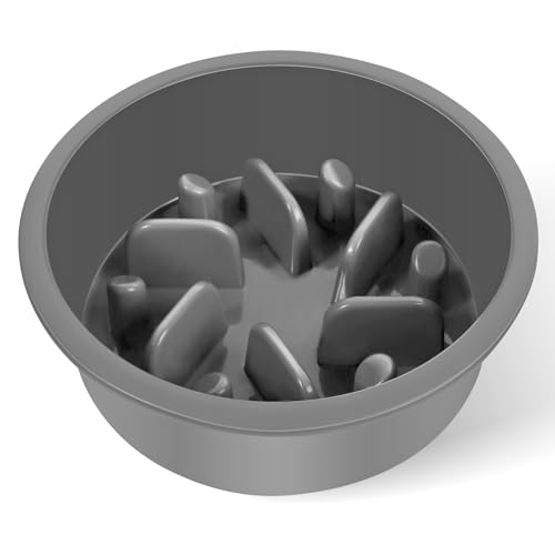 犬用フードボウル、ゆっくり食べるのを防ぎ、小型・中型犬に適しており、ゆっくり食べる質感のデザイン..