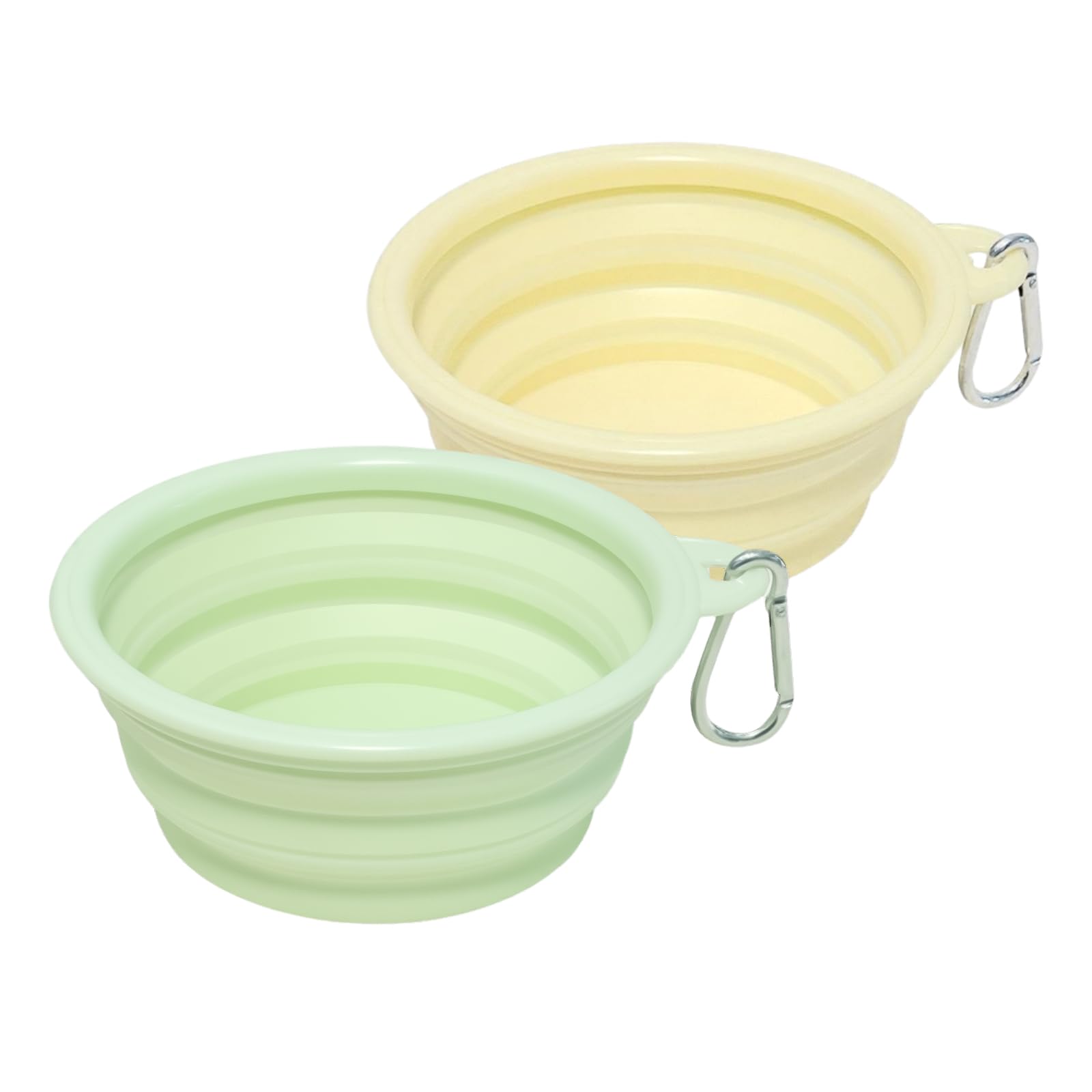 犬と猫用の折りたたみ式ペットボウル2個、飲用噴水、給餌器、ボウル、飲用噴水、シリコン素材、超軽量..