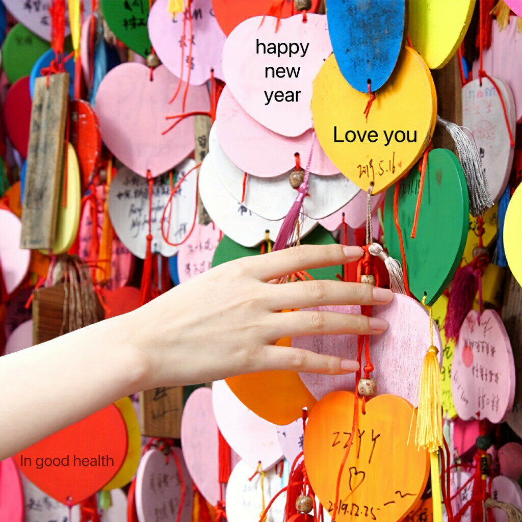 5枚のハート型の祝福カード、クリエイティブなメッセージカード、ホリデー祝福カード、クリスマスツリー吊り下げカード、祝福の壁掛けカード、ホリデーデコレーションカード、手書きの祝福カード、木製の祝福カード、クリスマス、感謝祭、新年のギフト