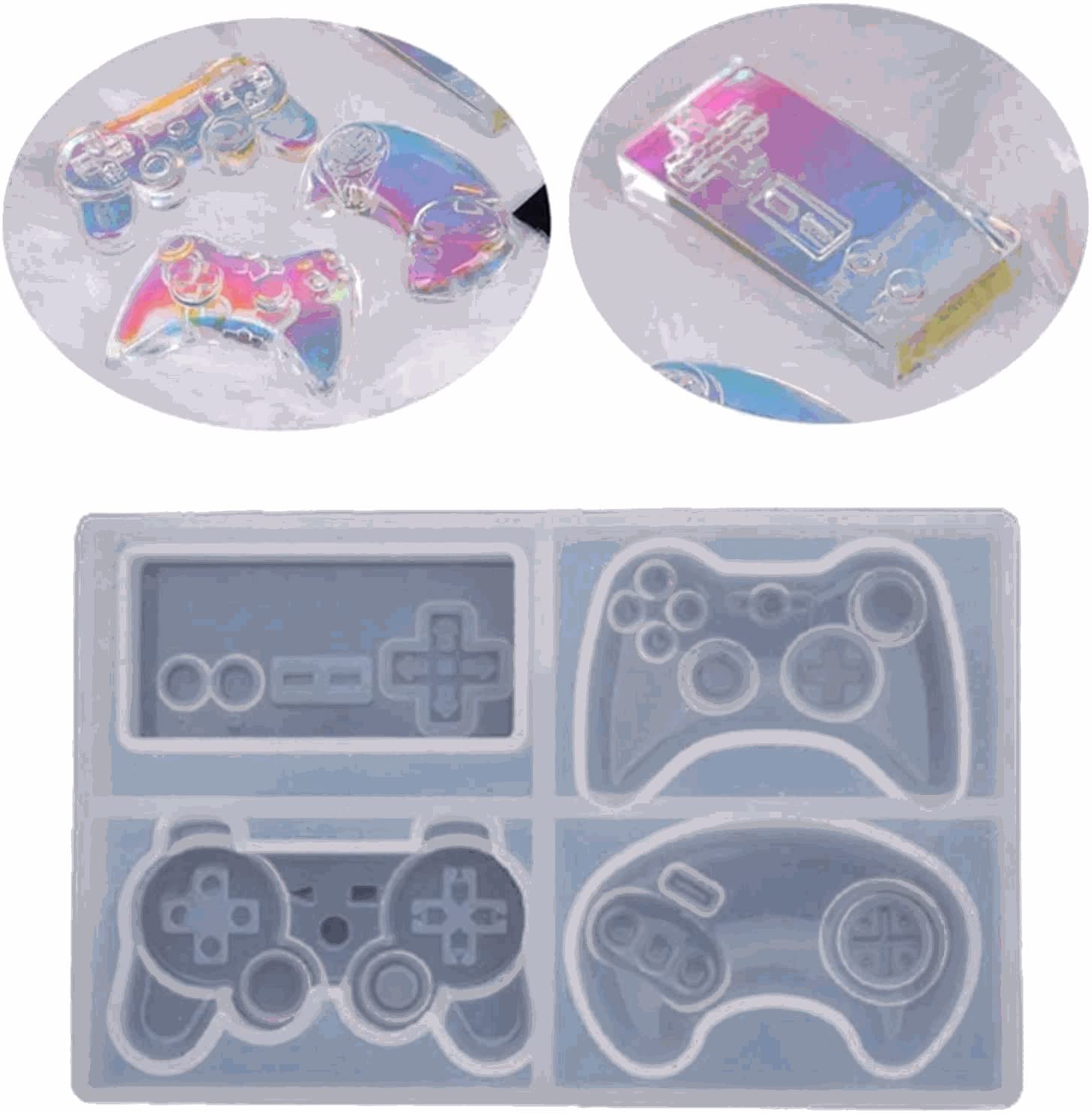 ゲームコントローラーシリコンモールド、レジン、鏡面研磨、ゲームコントローラー、UVレジン、カッティ..