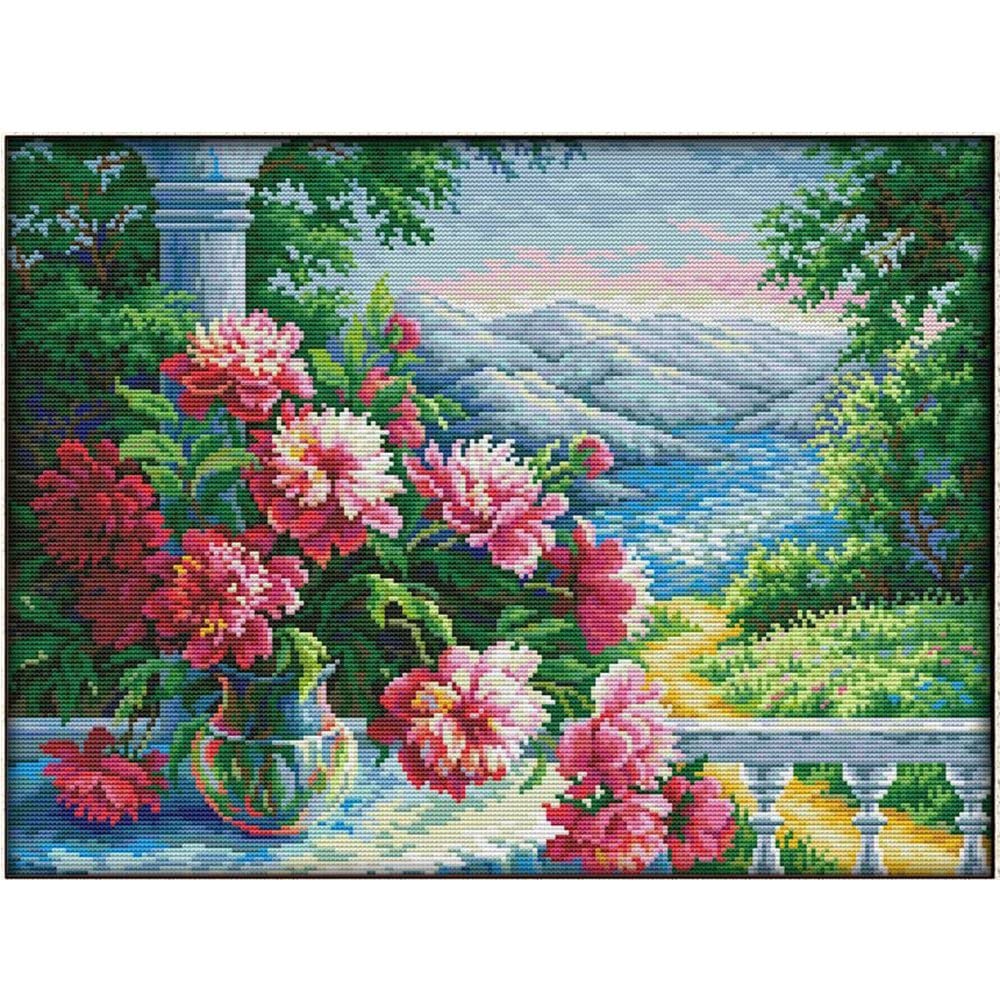 初心者向け刺繍スターターキット DIY スタンプクロスステッチキット 布クラフトパターン