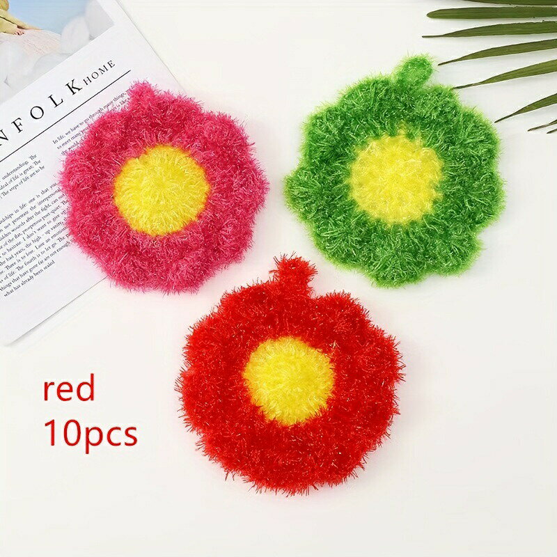 10個パック、クリーニングスポンジ、かわいい花柄食器洗いブラシ、多目的クリーニングタオル、家庭用クリーニングブラシ、食器洗いスポンジ、ノンスティックオイル、高品質のキッチンポットクリーニングスポンジワイプ、クリーニング用品