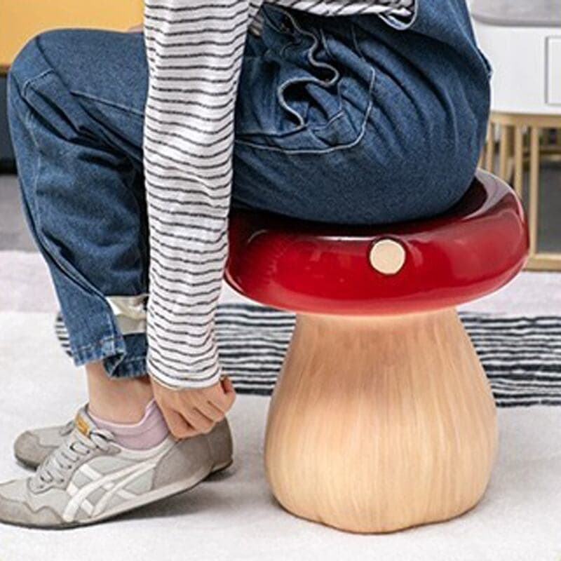 キノコ スツール デザインスツール かわいい リビングルーム ベッドルーム インテリア 子供部屋 ユニーク 赤 キッズ たのしい 小さい 自然 植物 椅子 チェア おしゃれ プレゼント 贈り物 マッシ [2]