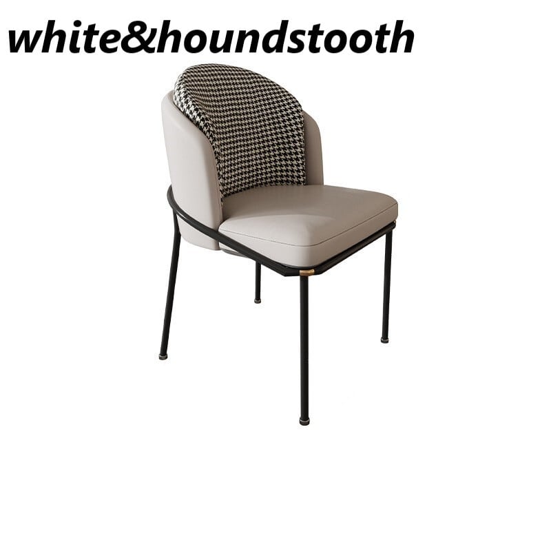 (シック)ダイニング チェア シック モダン 千鳥格子柄 おしゃれ オシャレ かわいい エレガント 北欧 リビング チェア 食卓 白 ホワイト オレンジ