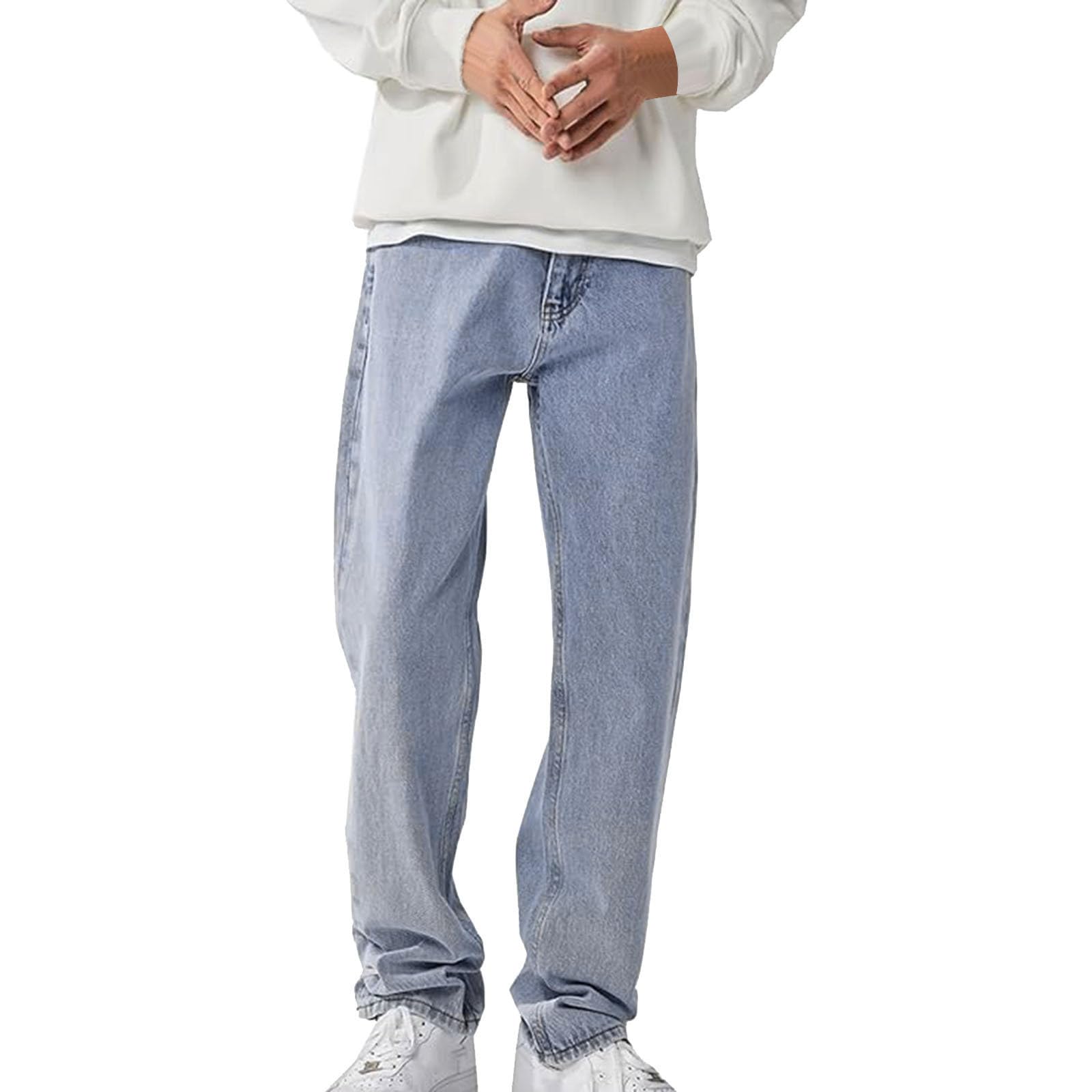 メンズ デニムパンツ ワイド ジーンズ 大きいサイズ 無地 ワイドデニム アメカジ ズボン 紳士 バギーパンツ 細身 スキニーパンツ レギュラーフィット デニムパンツ メンズ ロングデニム ジョガーデニムパンツ ヒップホップ