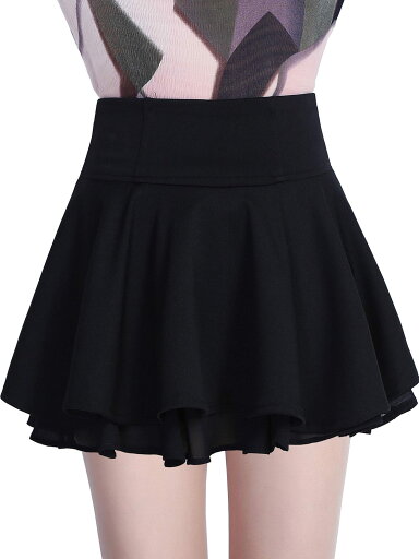 レディース シフォン 無地 スカート プリーツ ミニスカート ふんわり 可愛い 白 黒 レディース シフォン 無地 スカート プリーツ ミニスカート ふんわり 可愛い 白 黒