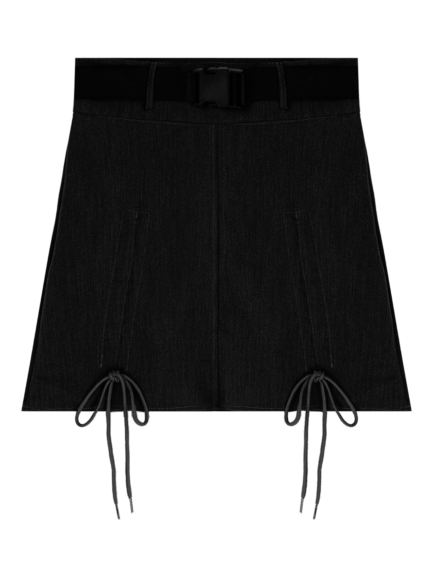 レディースショートスカート おしゃれな膝丈スカート 不規則なショートスカート ベルト付き シンプル カジュアルスカート