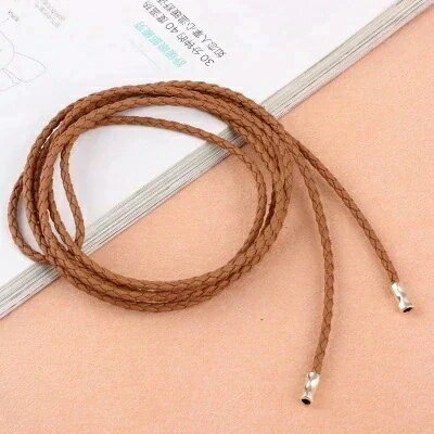 ゴールドペンダント付きの結び目のあるレディースベルト、編み込みウエストコードエクステンダー、レデ..