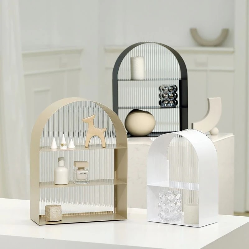 アイデア 重層 シンプル アーチ門 アクリル コップ 収納ケース INSスタイル 丸いアーチ型 化粧品 収納ラック