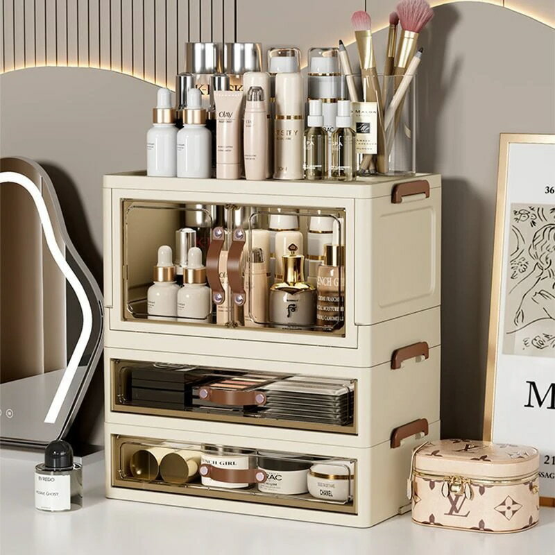 お風呂 鏡台 デスクトップ 引き出し式 防塵 収納 ボックス 口紅 香水 フェスパック スキンケア用品 収納ケース