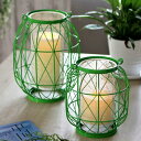 3次元幾何学的な結婚式の燭台キャンドルtealightホルダーsconce green-s