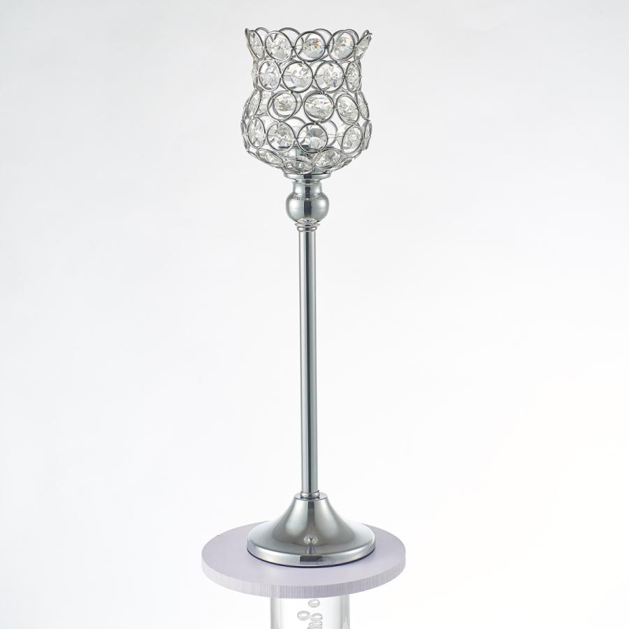 鉄のキャンドルホルダー燭台ロマンチックなクリスタルキャンドルカップの家の装飾38cm