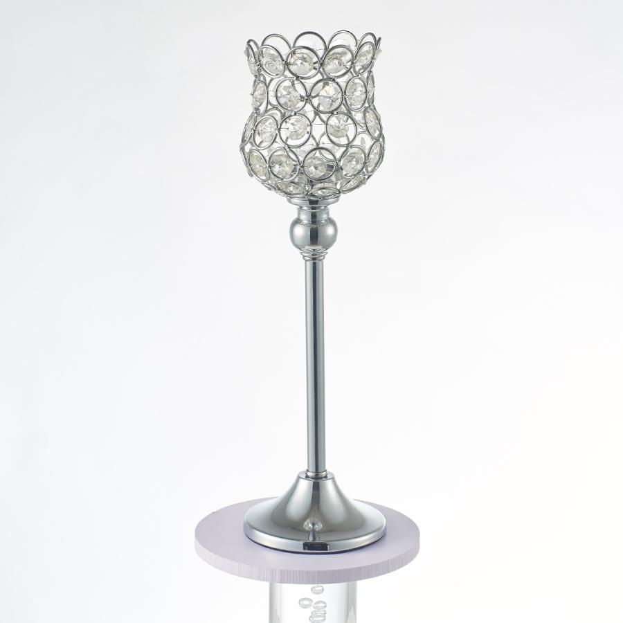 鉄のキャンドルホルダー燭台ロマンチックなクリスタルキャンドルカップの家の装飾32cm