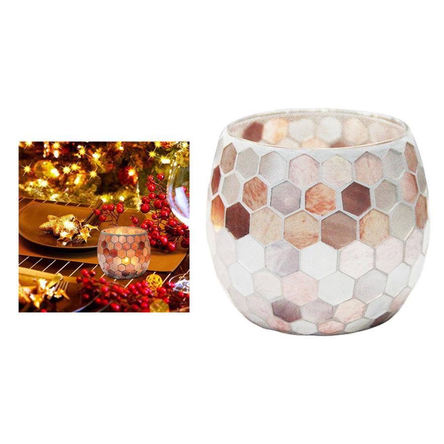 モザイクティーライトホルダーキャンドルホルダーセンターピース鉢植えの植物ボウルホルダーB