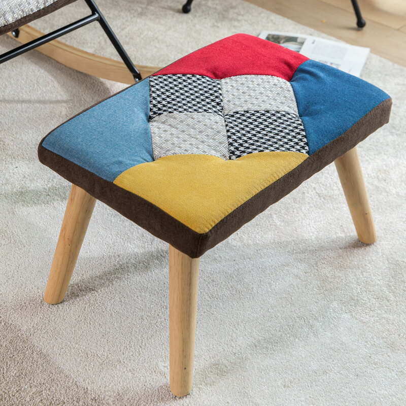 カラーブロック柄 オットマン