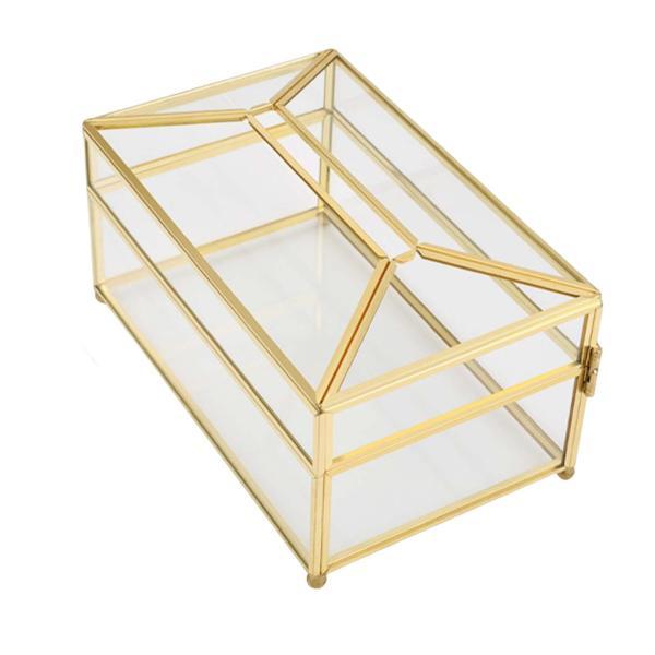 カウンターナイトスタンド用の装飾的なティッシュボックスホルダーカバーミラーガラス