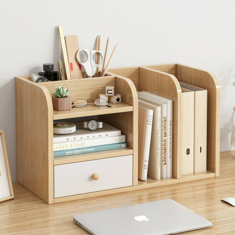 書架簡易卓上デスク収納ラック学生簡明現代寮神器机面小書架