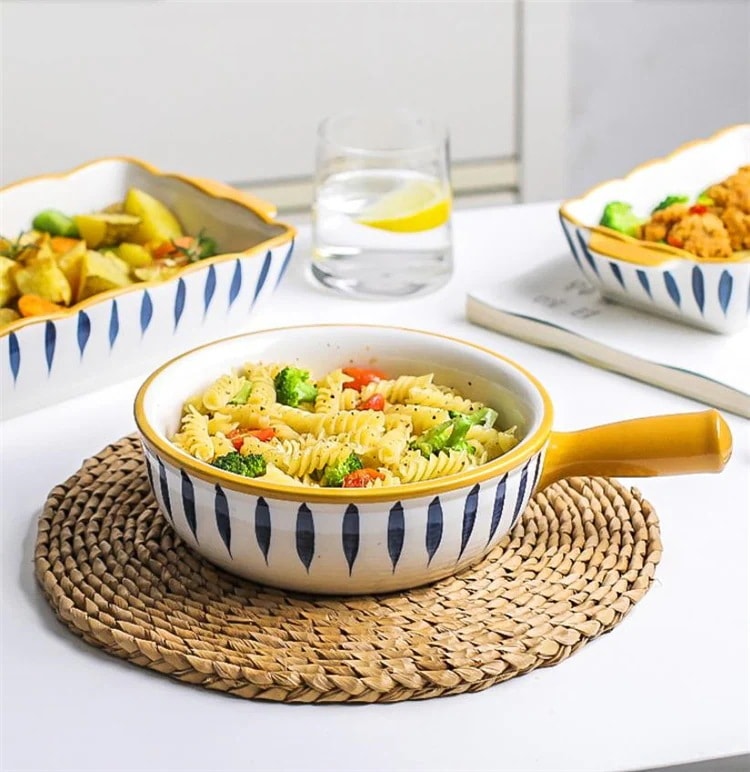 チーズ焼き米 耐熱皿 オーブン 家庭用 電子レンジ セラミック プレート バイノーラル 焼きボウル3779