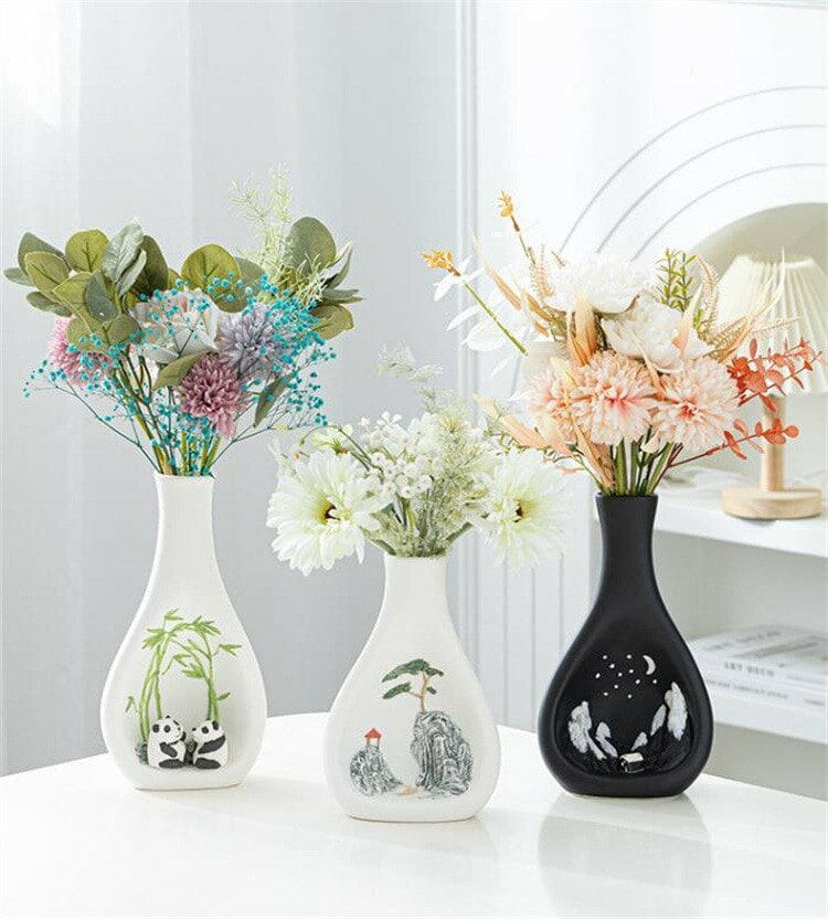 早い者勝ち 新中国式 陶磁器の花瓶 模造花 生け花の置物 客間の置物 酒箱の置物 玄関の置物 テレビの置..