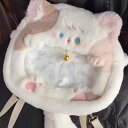 秋と冬のかわいい猫の毛皮のバックパック新しいニッチ学生通勤バックパック大容量ぬいぐるみ痛みバッグ