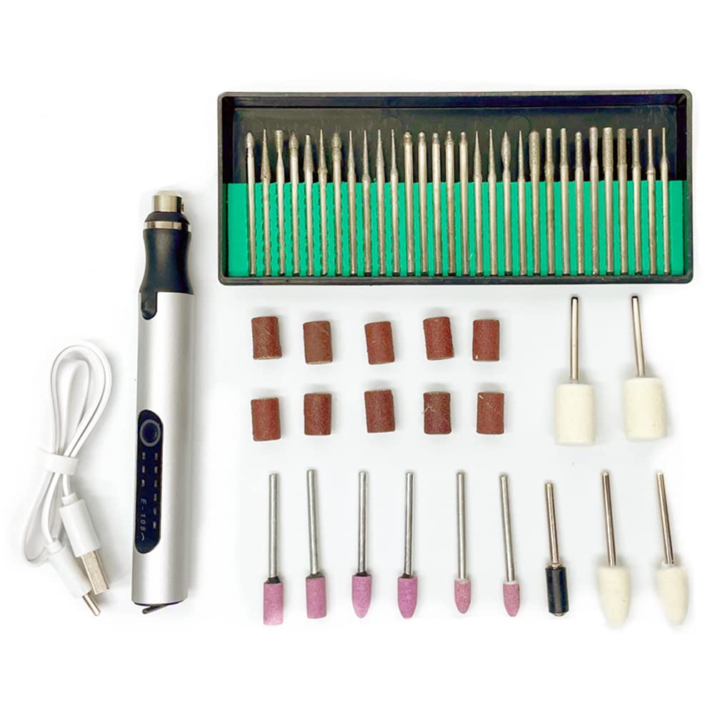 3点セット ミニルーターセット 電動彫刻ペン USB充電 3スピード ペン型 電動彫刻ドリル 充電式ホビールーター 彫刻/穴あけ/研磨/切断/カッティング DIY 趣味