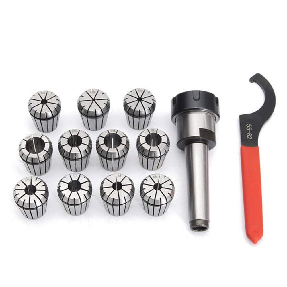 1/8-3/4インチ 収集セット MT3 1/2シャンクチャックとスパナ付き フライス盤旋盤アクセサリー用11個