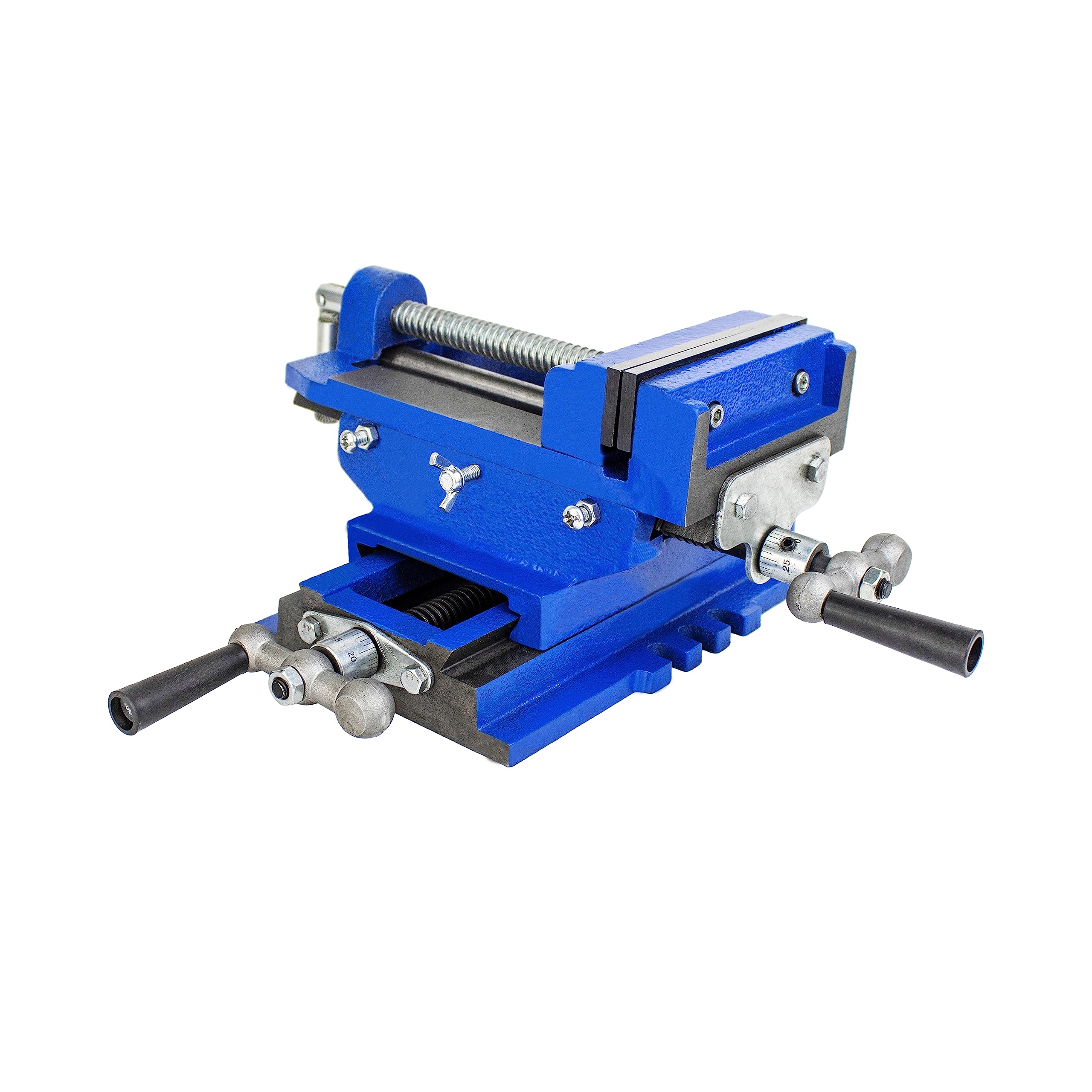 スライドクロスバイス 口幅:125mm 最大開口:123mm X-Yテーブル 万力 横方向 縦方向 移動 固定 2軸スラ..