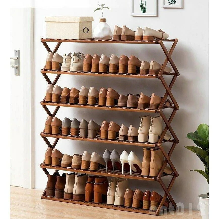 シューズラック 折りたたみ式 組立不要 木製 46段あり 丈夫 靴収納棚 下駄箱 小物置き 玄関家