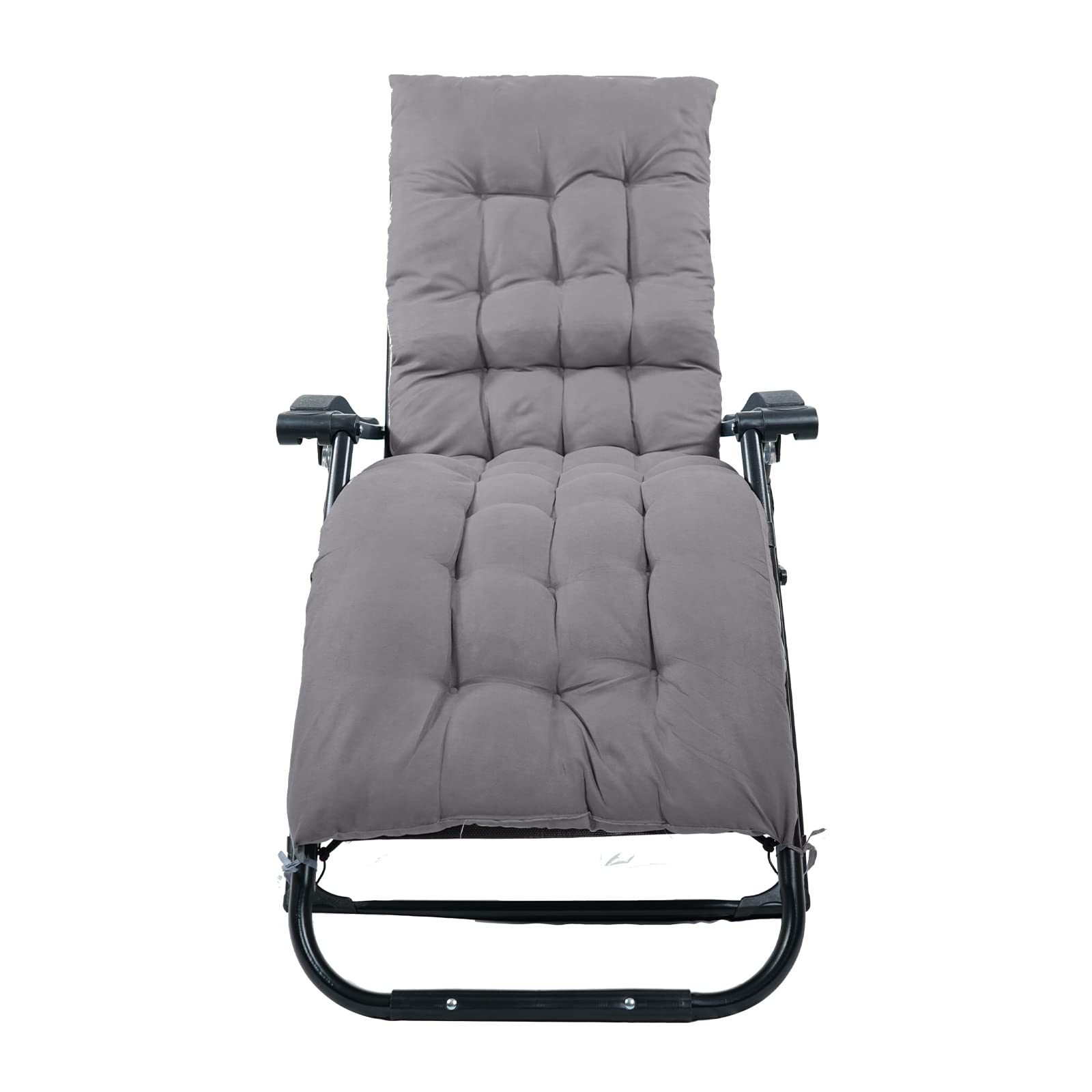 リクライニングチェア 折りたたみ 椅子 一人用 角度調整 クッション サイドテーブル ドリンクホルダー アウトドア キャンプ レジャー 屋外 グレー