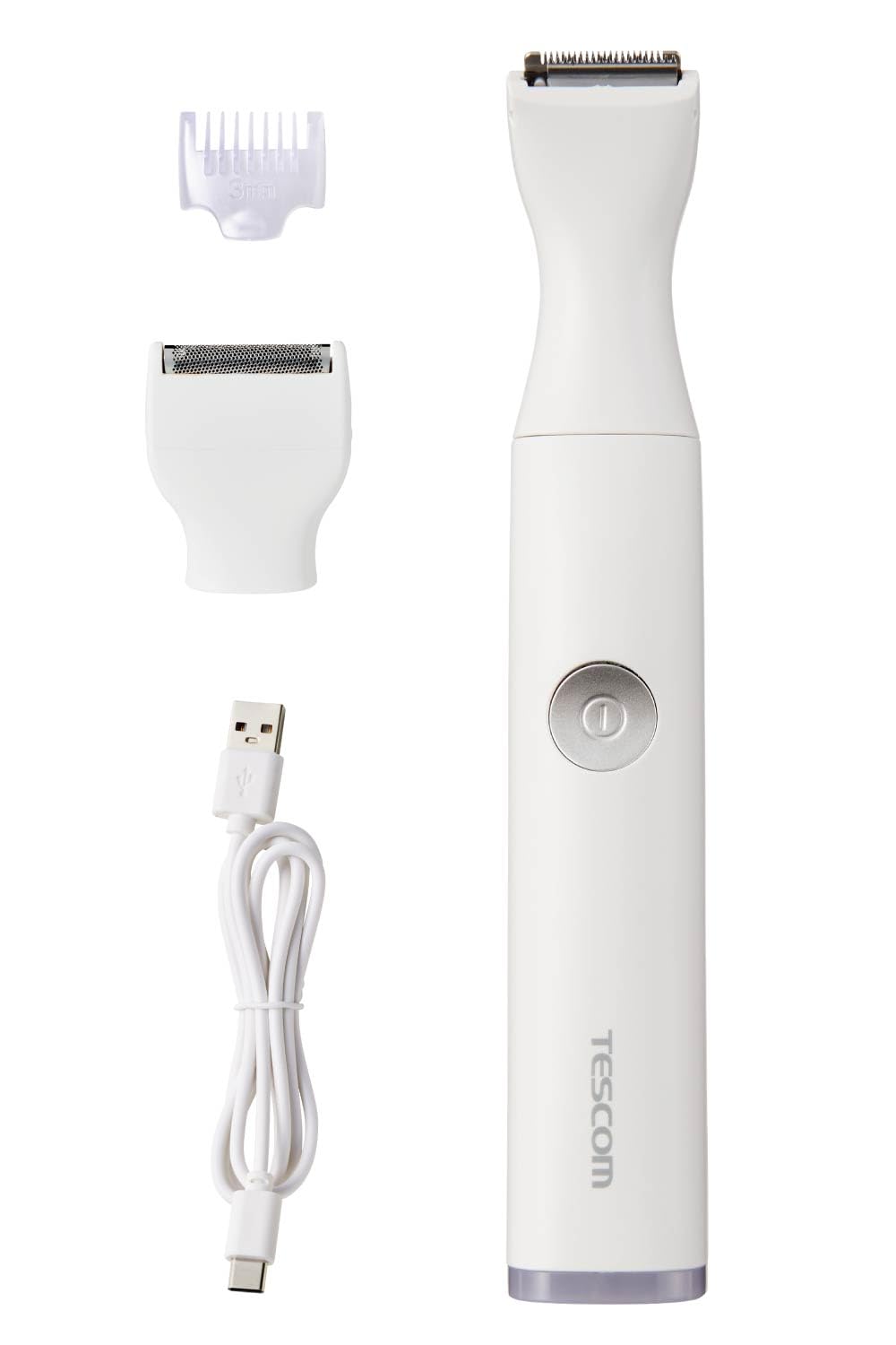 テスコム レディースシェーバー コードレス シェーバー 3つのアタッチメント スリム VIO ホワイト