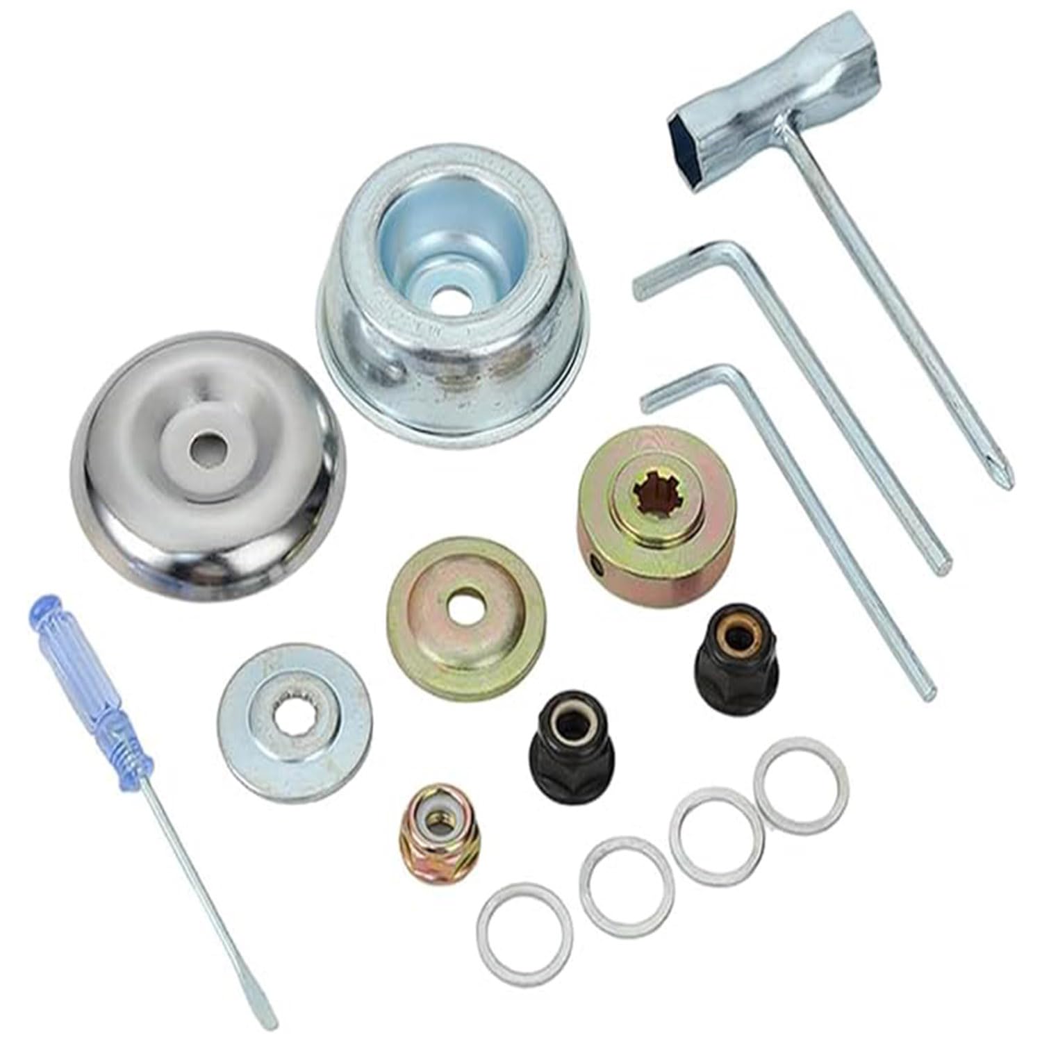 16キット 刈払機用 ブレードアダプター 取り付けケア 芝刈り機部品 刃物ボス ボルトカバー 刈払機本体..